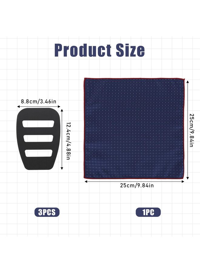 LAMAY 4Pcs Pocket Squares Holder For Men,Fixed Strap Handkerchief Fixed Clip Towel Fixed Clip/black - Image 2